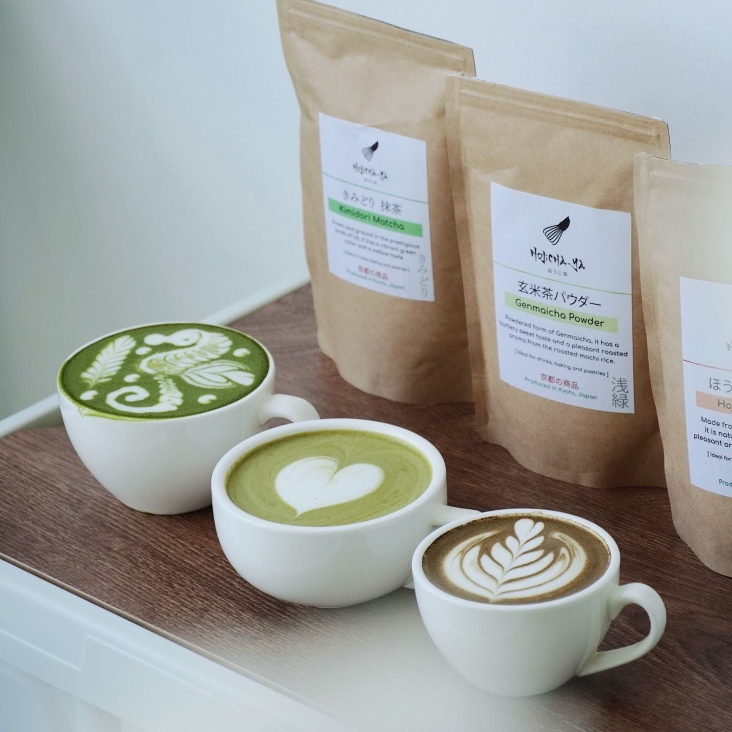 Genmaicha Latte with premium Japanese green tea powder for lattes with friends in Malaysia
