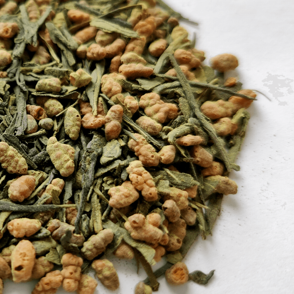Matcha-iri Genmaicha Japanese green tea infused with matcha and roasted rice for a vibrant, umami-rich taste