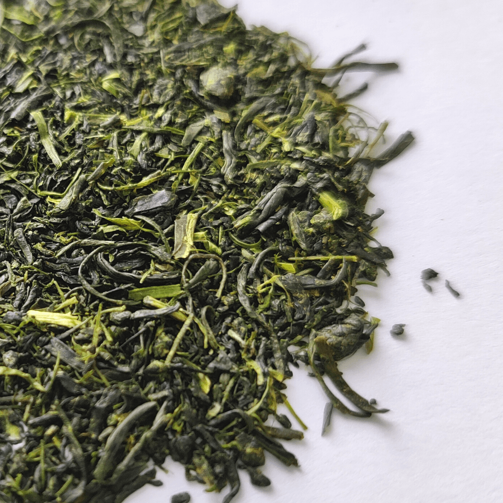 rare Saga Tamaryokucha Japanese green tea with curly leaves, delivering a fresh, fruity, and complex flavor