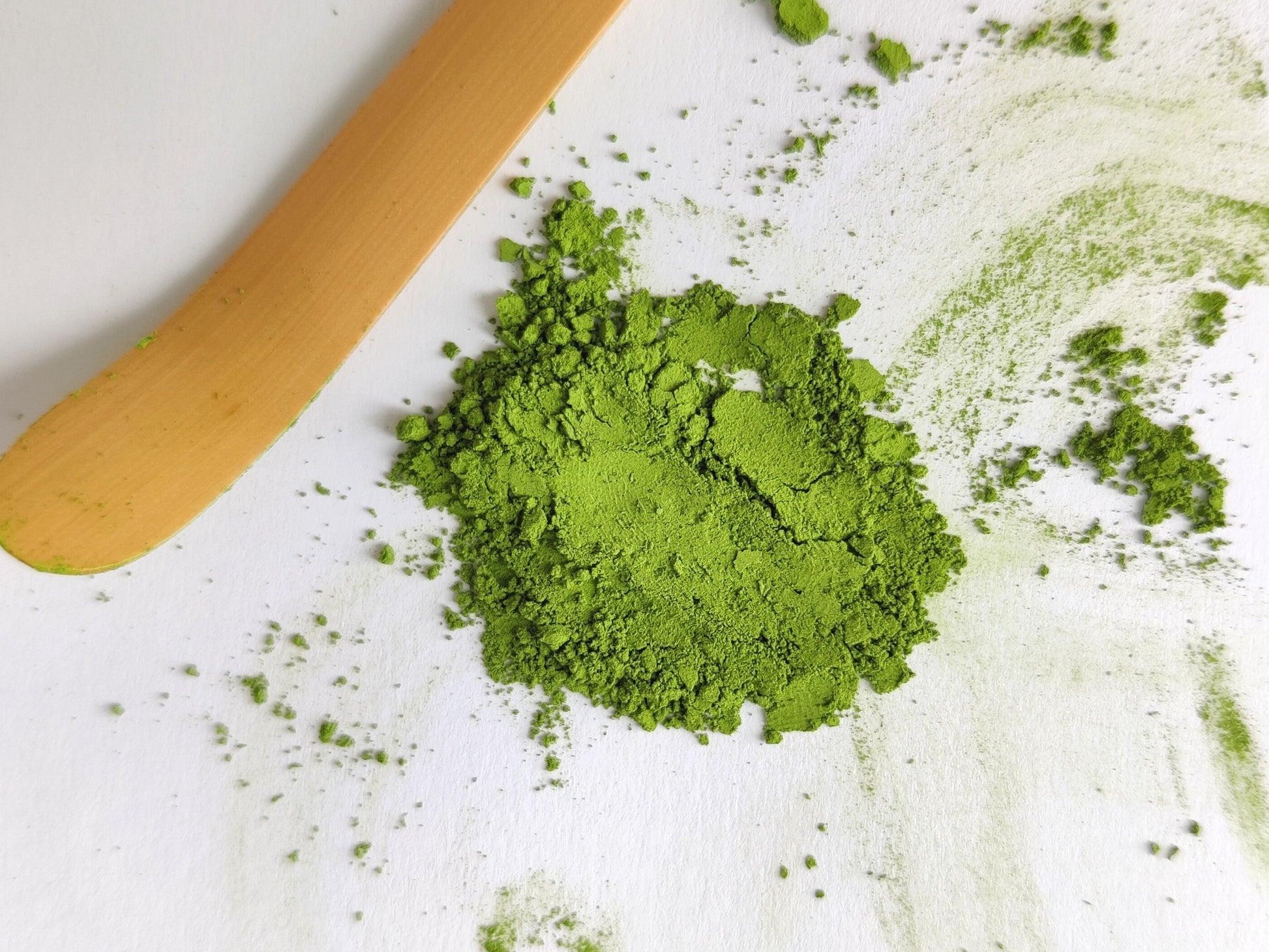 Vibrant green hue of High-quality Confectionary Grade fine Japanese green tea powder available in Malaysia